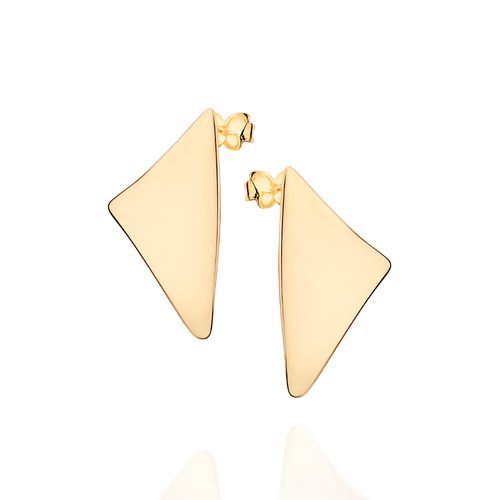 GOLD TRIANGLE BUTTON EARRINGS