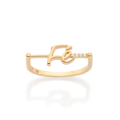 GOLD FÉ (FAITH) STUDDED SKINNY RING