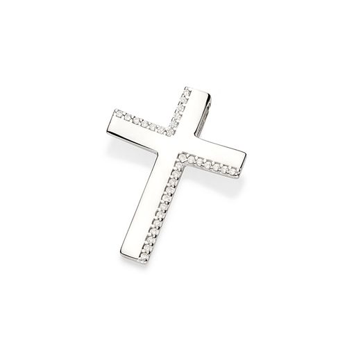 SILVER 925 THICK STUDDED CROSS PENDANT