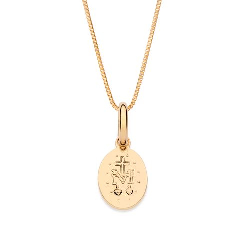 GOLD OUR LADY OF GRACE OVAL PENDANT