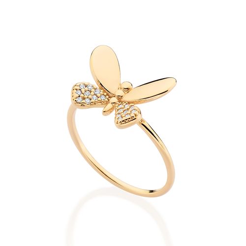 GOLD BRIGHT BUTTERFLY SKINNY RING