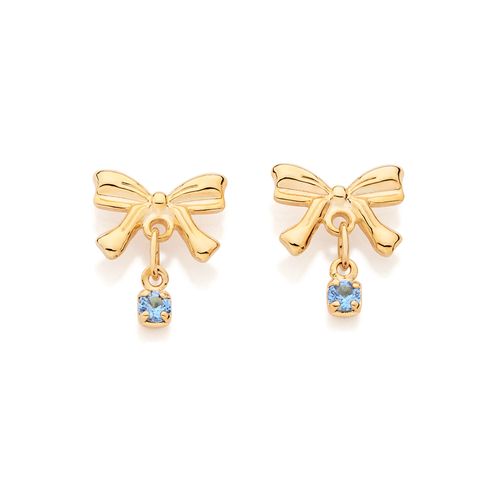 GOLD GIFT BOW STUD EARRINGS