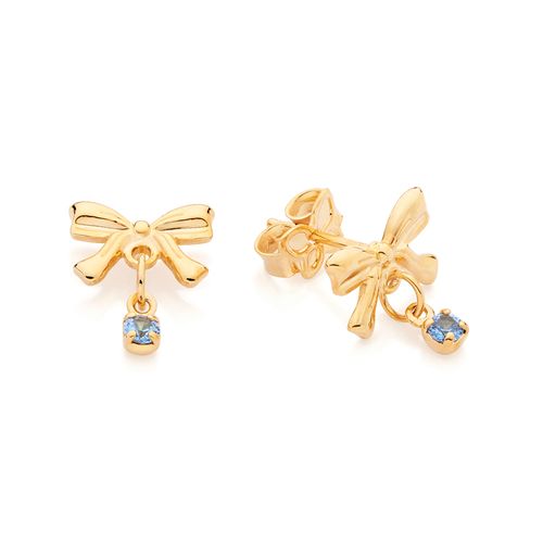 GOLD GIFT BOW STUD EARRINGS