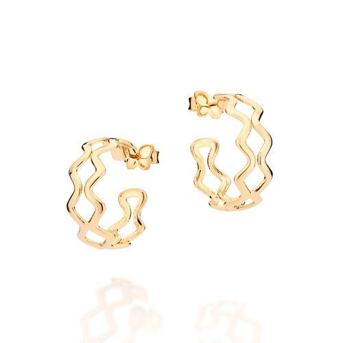 GOLD EN CROIX HOOP EARRINGS