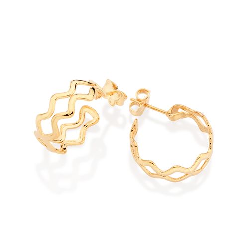 GOLD EN CROIX HOOP EARRINGS