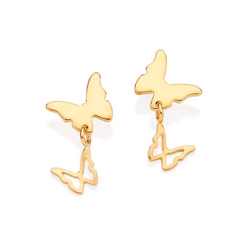 GOLD HANGING ON BUTTERFLY EARRINGS