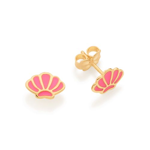 GOLD KID'S SEASHELL STUD EARRINGS