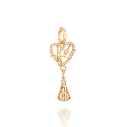 GOLD OUR LADY REVEALED HEART PENDANT