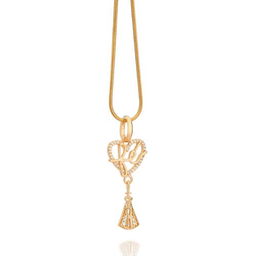 GOLD OUR LADY REVEALED HEART PENDANT