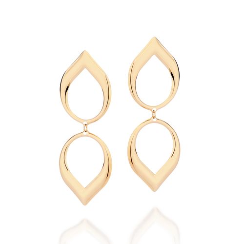 GOLD DOUBLE DROP MAXI EARRINGS