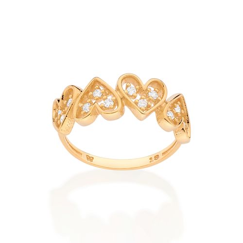 GOLD UP SIDE DOWN HEART SKINNY RING