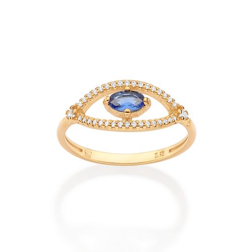 GOLD GREEK EYE SKINNY RING