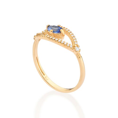 GOLD GREEK EYE SKINNY RING