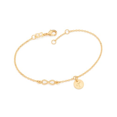 GOLD FOREVER BRACELET WITH LETTER-LETTER T