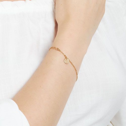 GOLD FOREVER BRACELET WITH LETTER-LETTER T