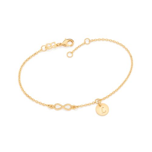 GOLD FOREVER BRACELET WITH LETTER-LETTER L