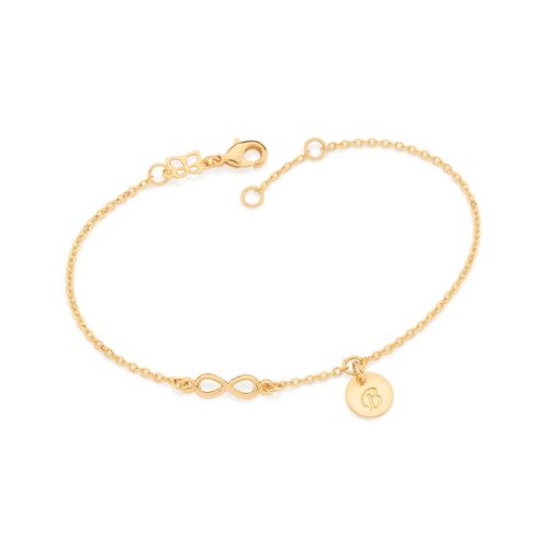 GOLD FOREVER BRACELET WITH LETTER-LETTER B