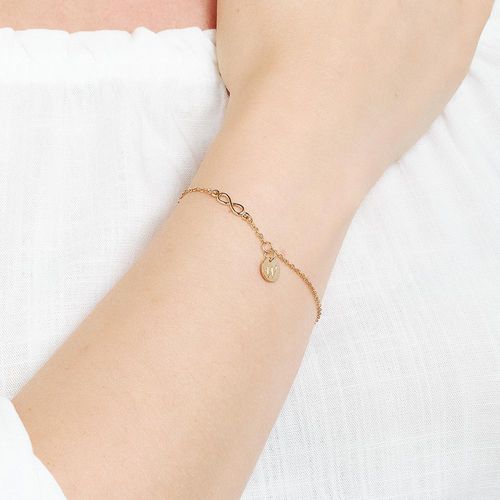 GOLD FOREVER BRACELET WITH LETTER-LETTER W