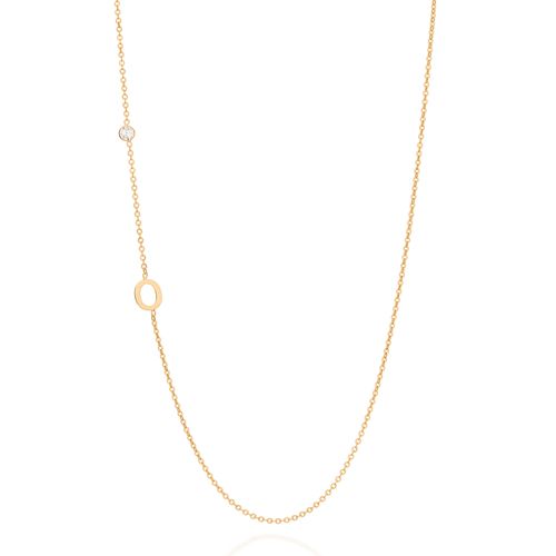 GOLD LETTER NECKLACE-LETTER O