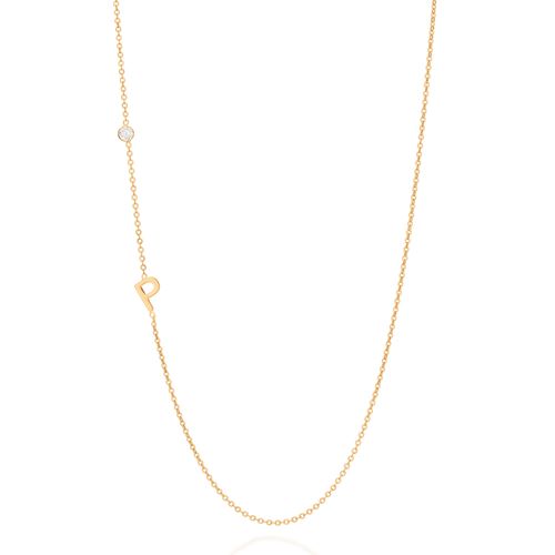 GOLD LETTER NECKLACE-LETTER P