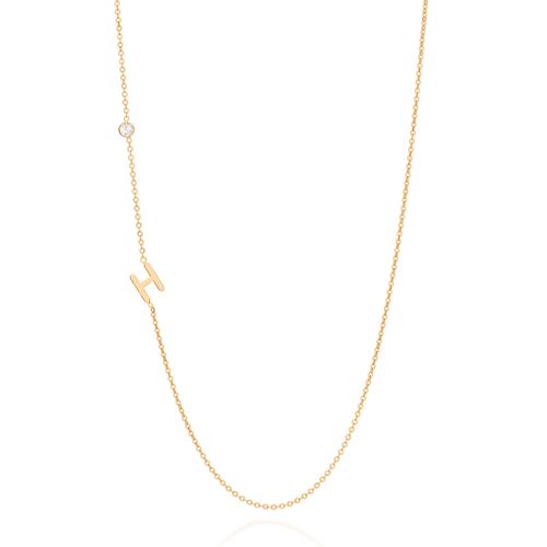 GOLD LETTER NECKLACE-LETTER H