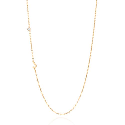 GOLD LETTER NECKLACE-LETTER J