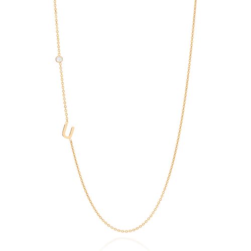 GOLD LETTER NECKLACE-LETTER U