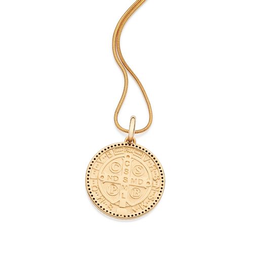 GOLD SAINT BENEDICT MEDAL PENDANT