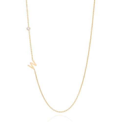 GOLD LETTER NECKLACE-LETTER W