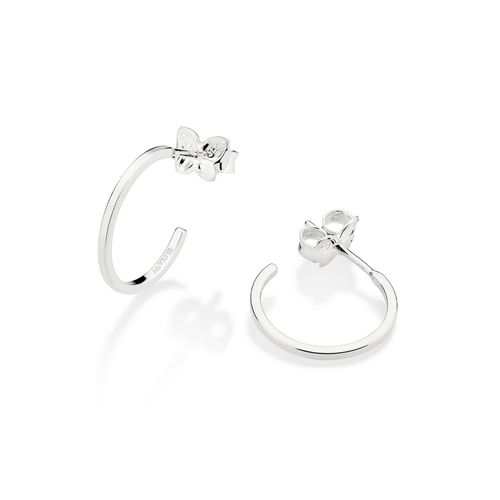 SILVER 925 ESSENTIAL SMALL SQUARE HOOP EARRINGS