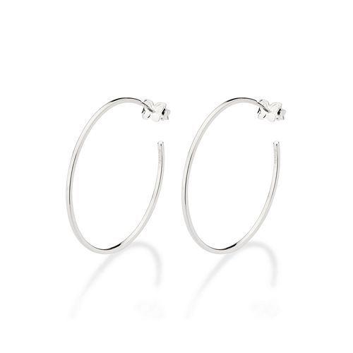 SILVER 925 ESSENTIAL LARGE SQUARE HOOP EARRINGS