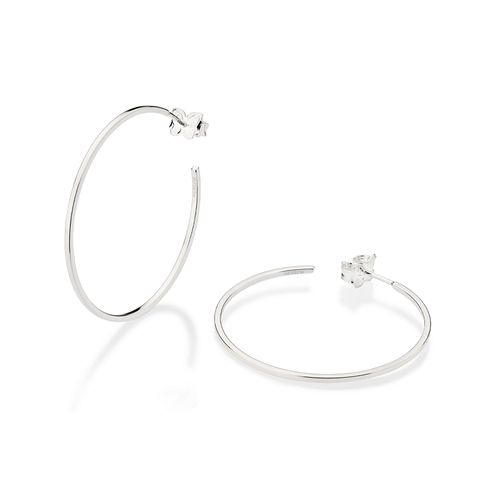 SILVER 925 ESSENTIAL LARGE SQUARE HOOP EARRINGS