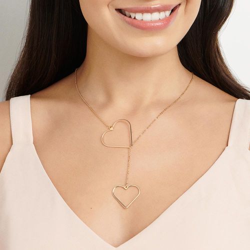 GOLD DOUBLE HEART Y-NECKLACE