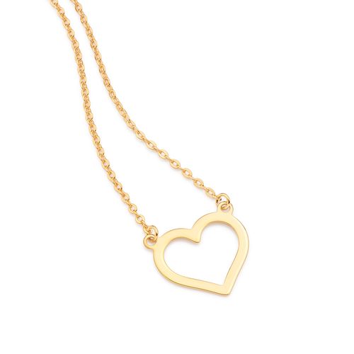 GOLD HOLLOW HEART NECKLACE