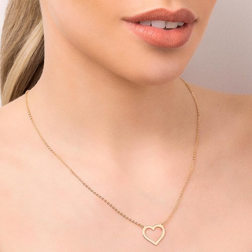 GOLD HOLLOW HEART NECKLACE