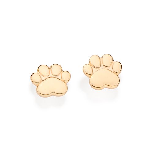 GOLD PUPPY PAW STUD EARRINGS