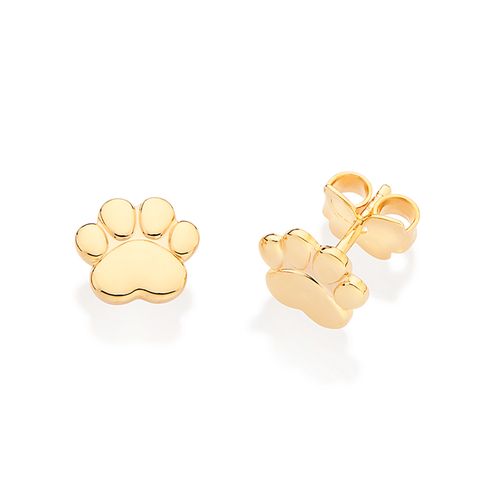 GOLD PUPPY PAW STUD EARRINGS