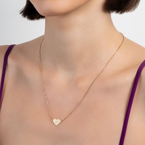 GOLD INITIAL HEART NECKLACE-LETTER N