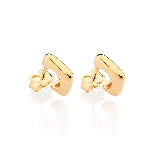 GOLD SQUARE HUGGIE EARRINGS