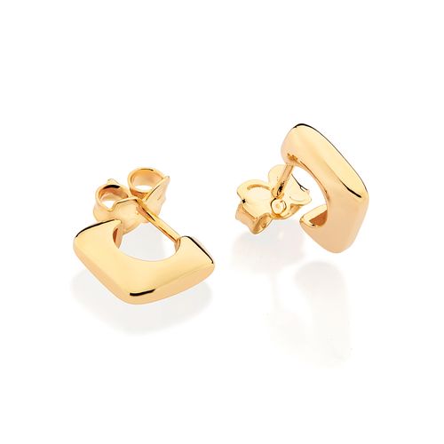 GOLD SQUARE HUGGIE EARRINGS