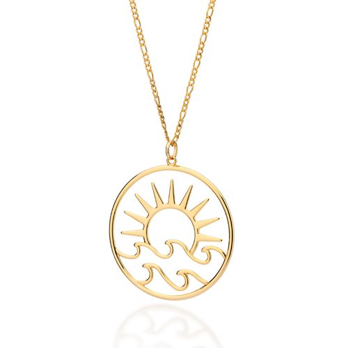 GOLD SUN AND WAVES PENDANT