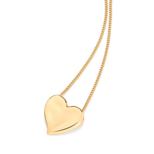 GOLD HEART BUTTON PENDANT