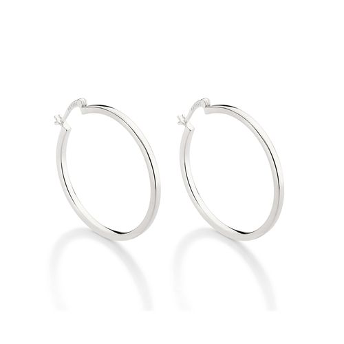 SILVER 925 PLAIN HOOP EARRINGS