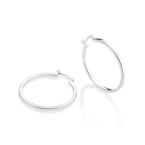 SILVER 925 PLAIN HOOP EARRINGS