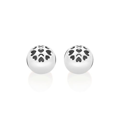 SILVER 925 HEART BALL STUD EARRINGS