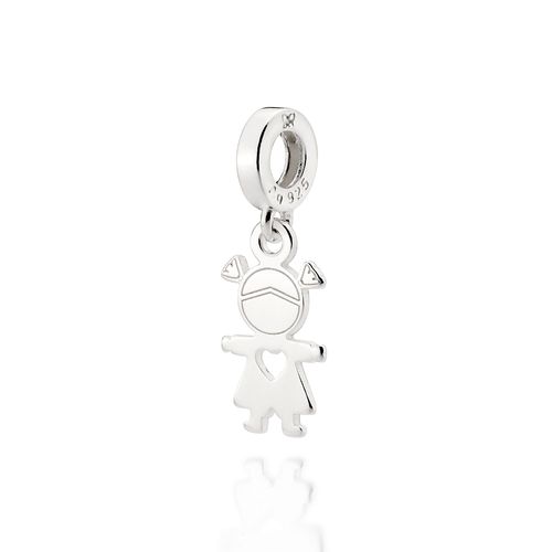 SILVER 925 GIRL WITH HEART CHARM