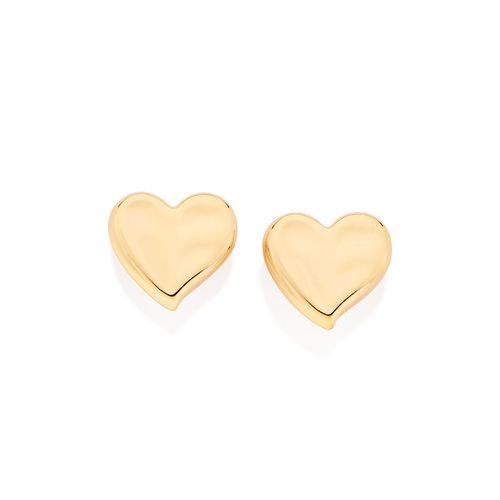 GOLD HEART BUTTON EARRINGS