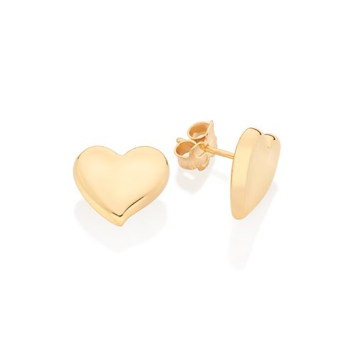 GOLD HEART BUTTON EARRINGS