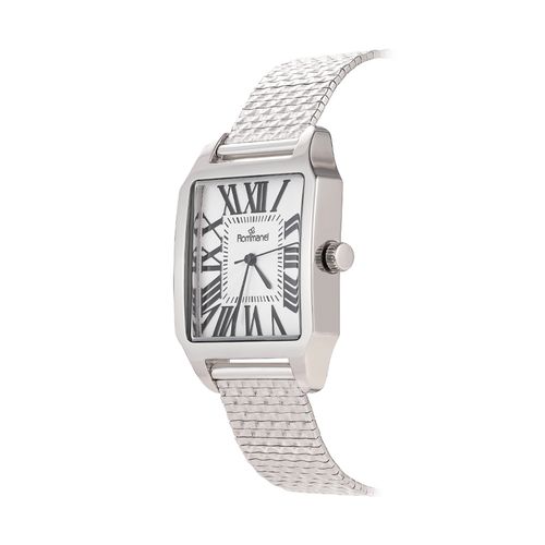 SILVER SOCIAL ANALOG WATCH WITH ROMAN NUMERALS