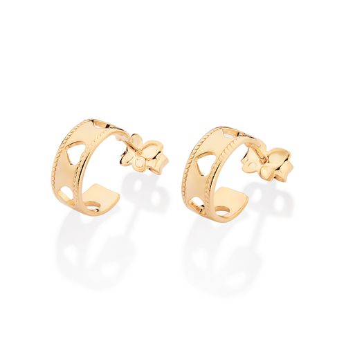 GOLD HOLLOW HEARTS HOOP EARRINGS